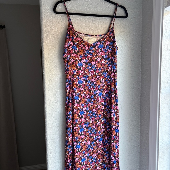 Saltwater Luxe Isabella Midi Dress 90s Slip Botanical Floral Side Slit M - Picture 5 of 12